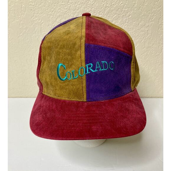 Colorado Hat Color Block Patchwork Sueded Embroidered SnapBack Cap - Picture 1 of 9